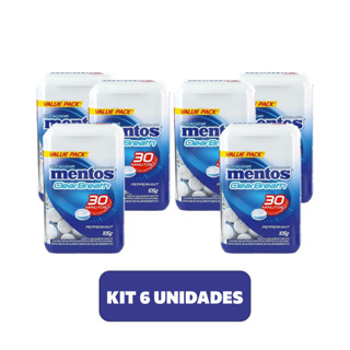 Kit 6 Pastilhas Mentos Kiss Sabor Peppermint Sem Açúcar 105g/cada - Pote Com 150 unidades em Oferta na Shopee