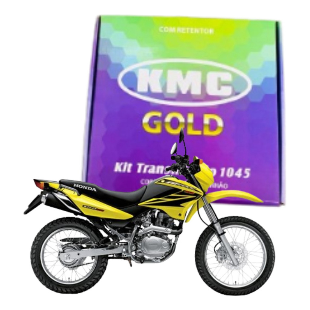Kit Relação Tração Transmissão Retentor Honda Bros 150 2004 a 2015 Original KMC