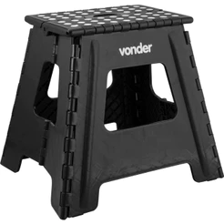 Banqueta Plástica Dobrável 360 mm Preta Vonder
