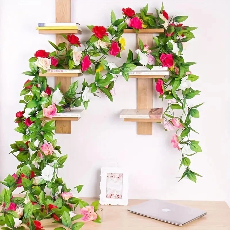 Trepadeira Corrente Hera de Rosa Artificial Unidade Ideal Para Decoração De Casamento, Festas, Eventos Cordão Outono