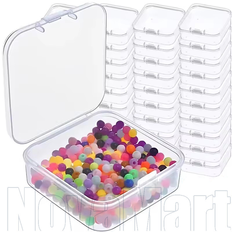 6/12 Pçs Mini Caixa Pequena De Plástico Transparente/Recipiente De Caso/Organizador De Contas Quadrada Caixas De Armazen