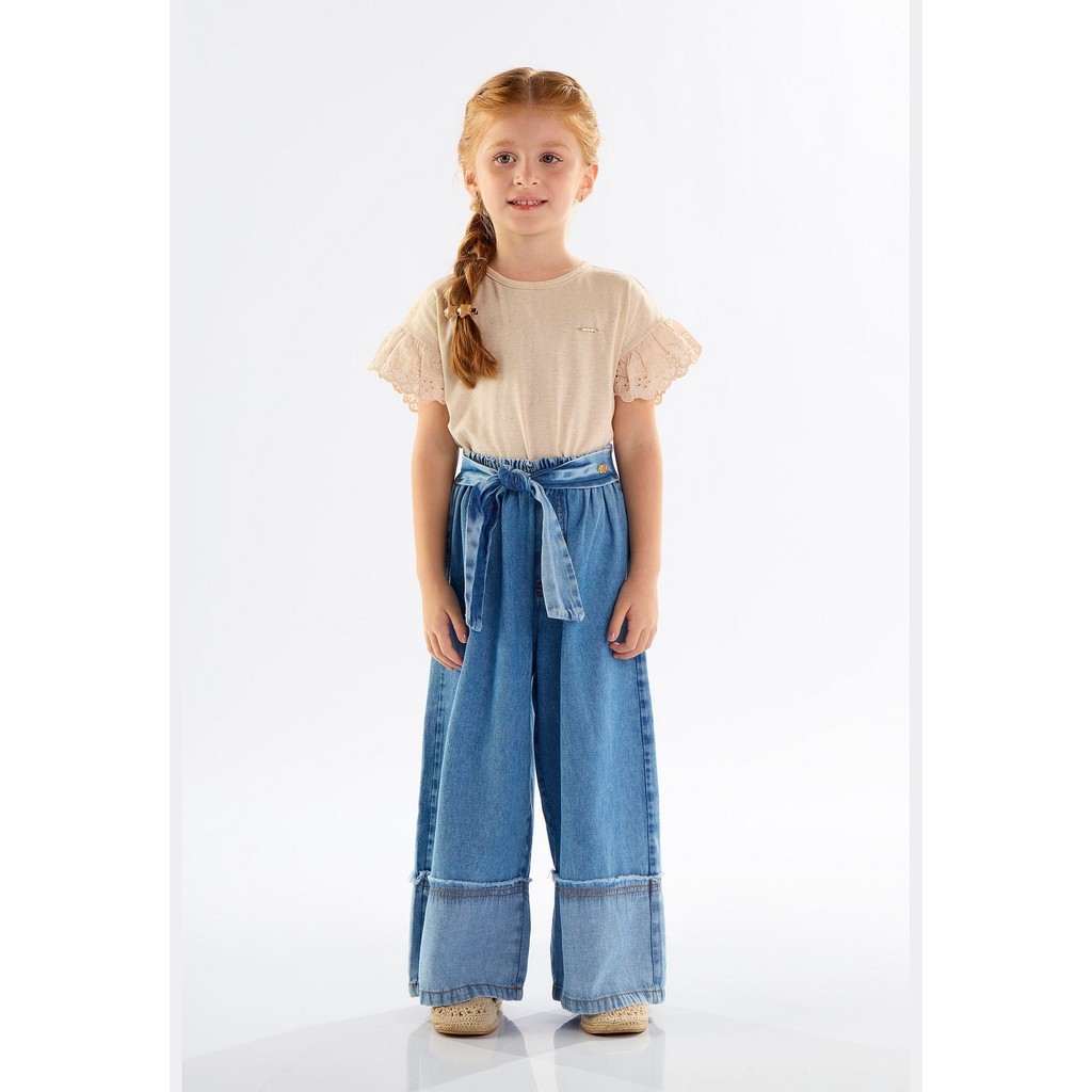 Calça Clochard Infantil em Jeans Up Baby em Oferta na Shopee