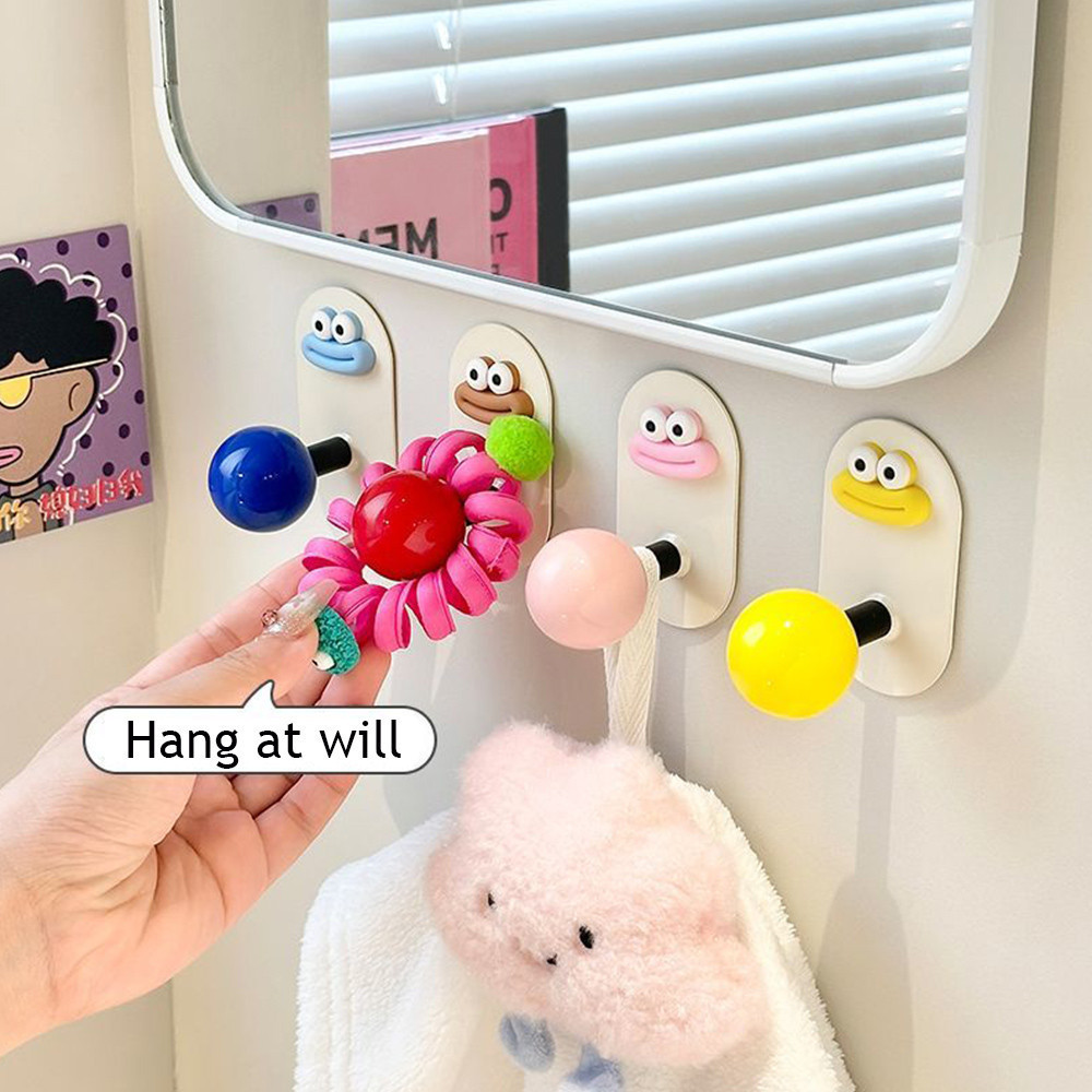 Kit de 4 Gancho Banheiro Dos Dopamina Desenhos Animados INS Criativo Multifuncional Toalha Bandana Armazenamento