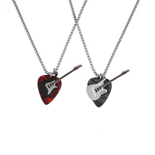 Punk Rock Estilo Guitarra Picareta Pingente Clavícula Corrente Para Homens Mulheres Hip-hop Casal Colares Jóias em Oferta na Shopee