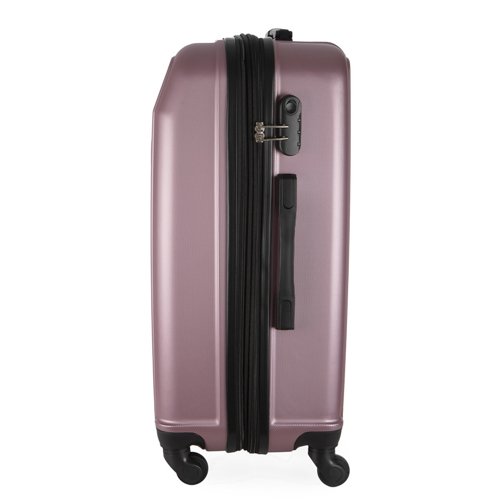 Mala de Viagem Grande ABS Ika Continental Cadeado Embutido Rodas Giro 360 Rosê