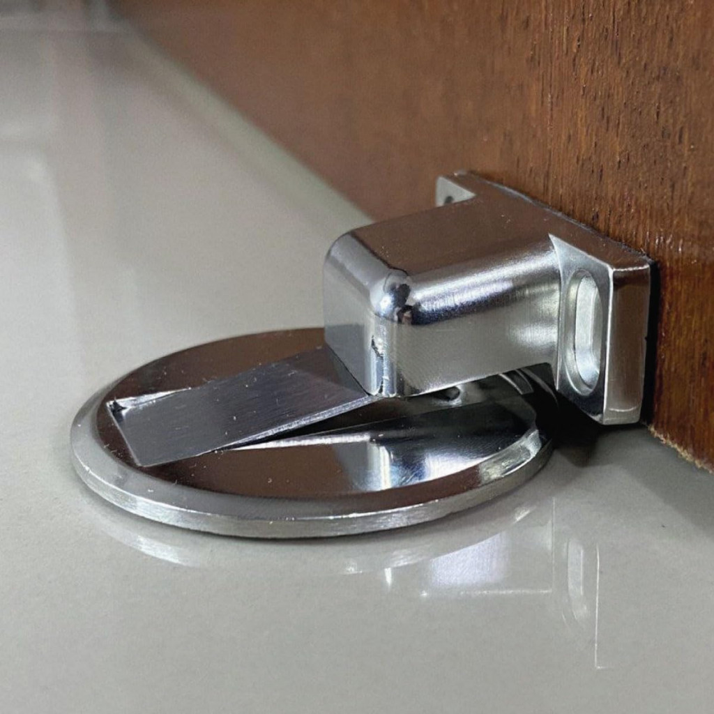 Trava Prendedor Batetor Fixador de Porta Magnético Adesivo Amortece Impacto Inox Cromado em Oferta na Shopee