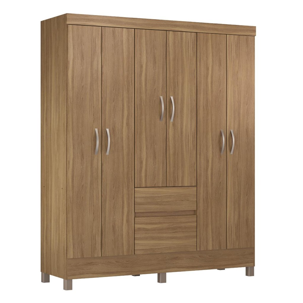 Guarda Roupa Flash II Casal Quarto com 6 Portas e 2 Gavetas em Oferta na Shopee