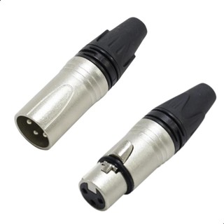 Plug Xlr Canon Par Macho E Fêmea Berto Corpo Metálico em Oferta na Shopee