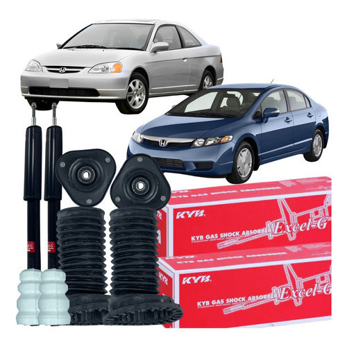Kit Batente Coifa Amortecedor Traseiro Kayaba Civic 2007 A 2011