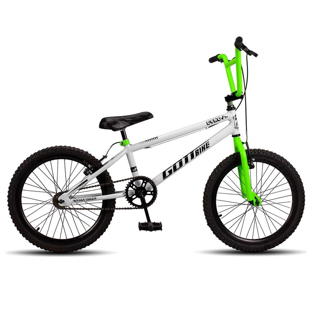Bicicleta Infantil Aro 20 Bmx Freio V-Brake Branco e Verde Gottbike