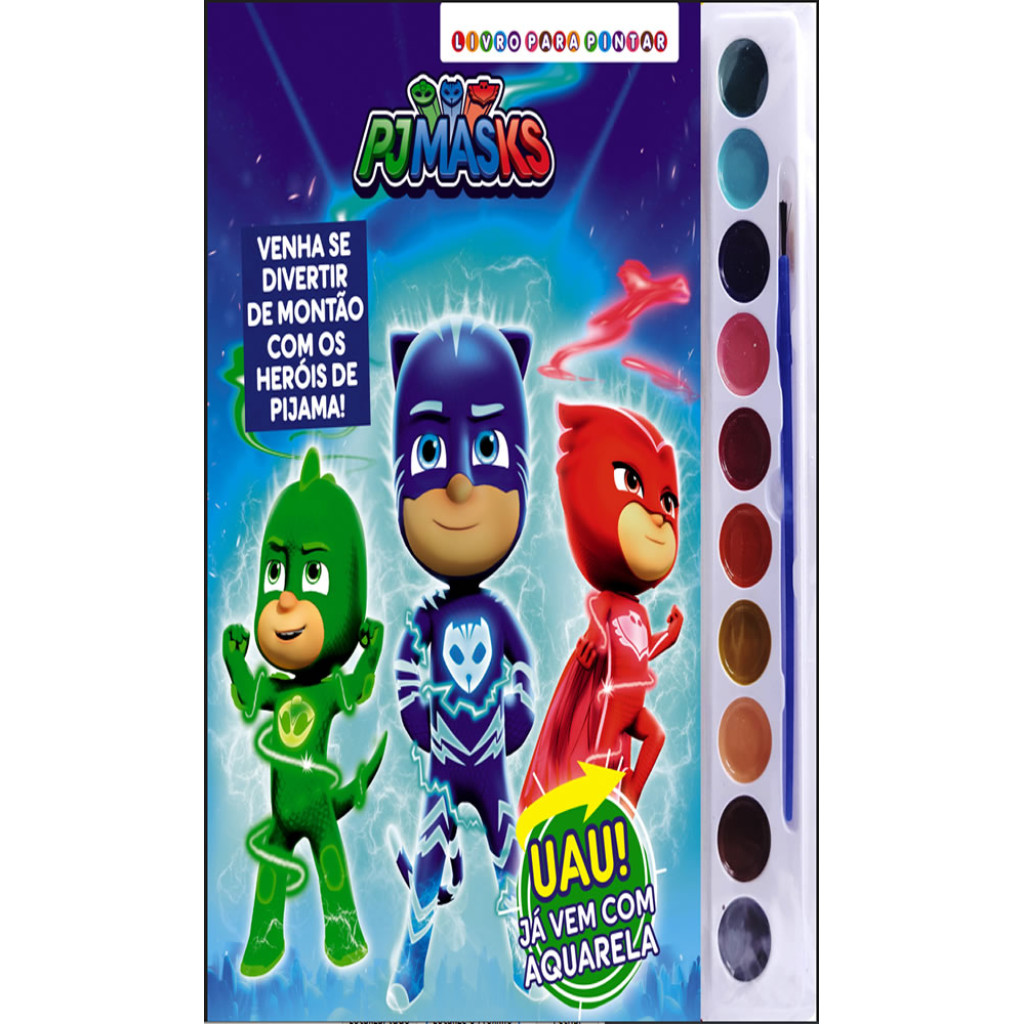 PJ MASKS LIVRO PARA PINTAR COM AQUARELA