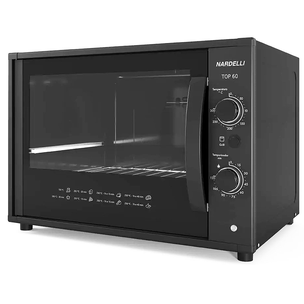 Imagem Forno Elétrico de Bancada 60 Litros Nardelli top60 Preto 127V 220V