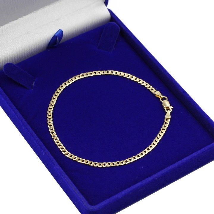 Pulseira de Prata 925 Banhada a ouro 18k Groumet 21cm 3mm em Oferta na Shopee