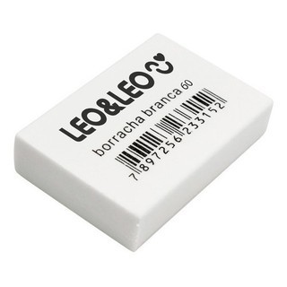 Borracha Escolar Branca N°20/40/60 Leo&Leo em Oferta na Shopee
