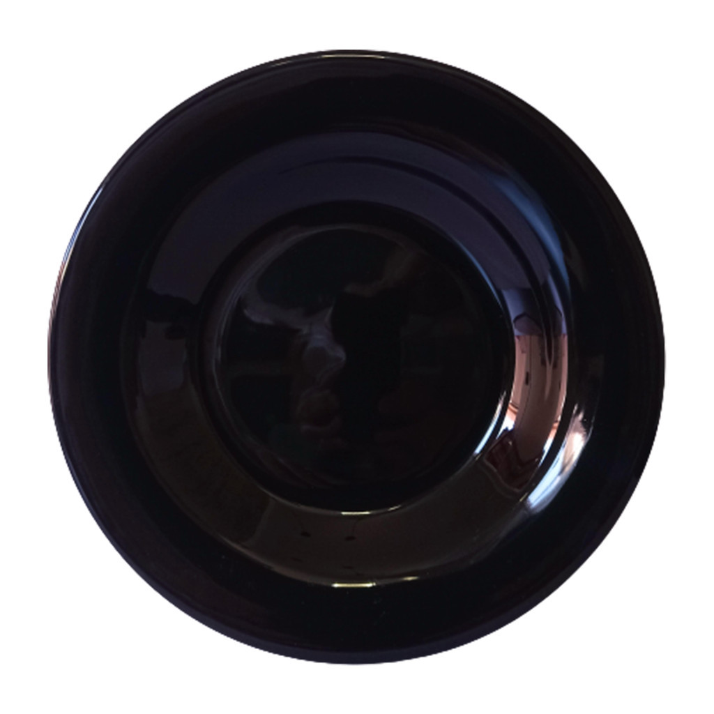Prato Fundo em Cerâmica Esmaltada Brilhante Redondo de Sopa Cor Preto Aparelho de Jantar 1 Peça