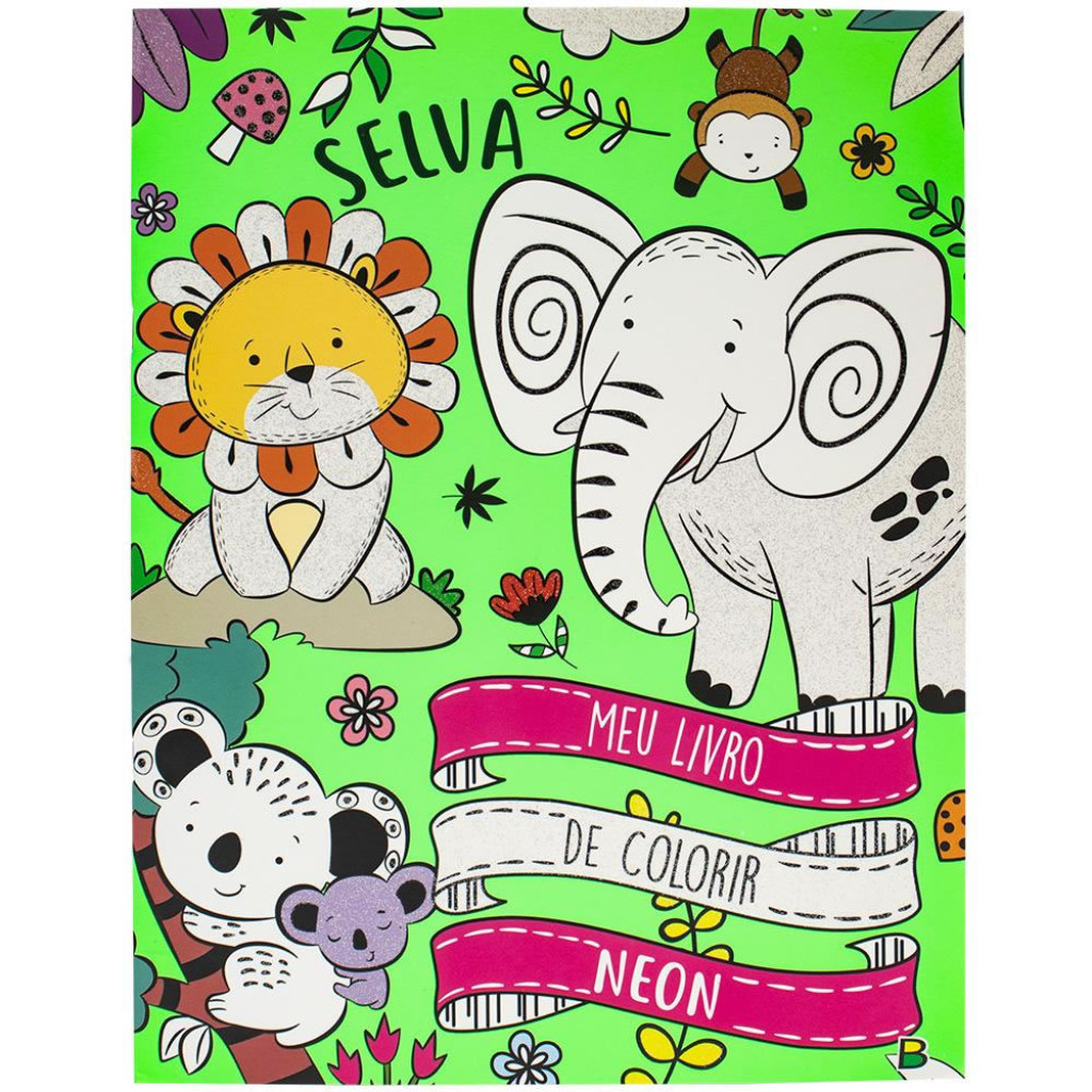 MEU LIVRO DE COLORIR NEON SELVA em Oferta na Shopee
