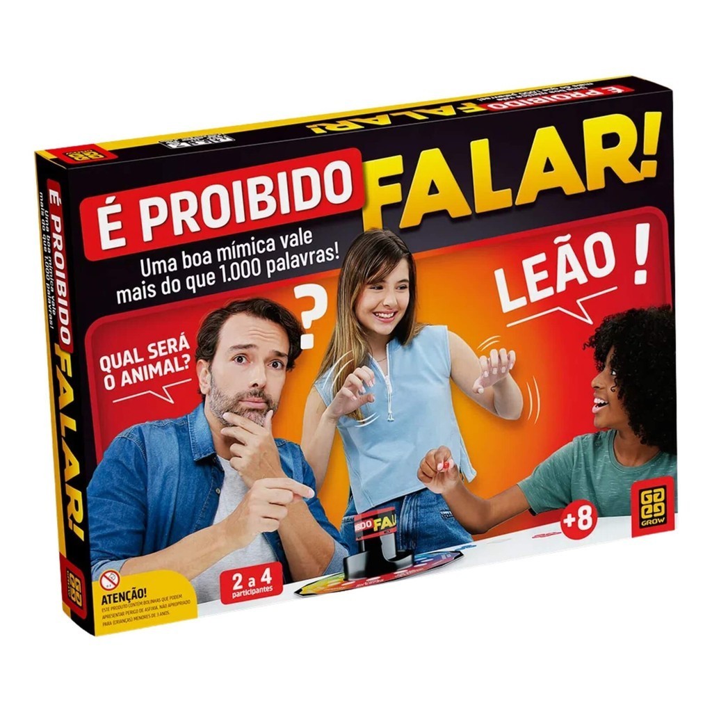 Brinquedo Jogo de Tabuleiro É Proibido Falar Grow - 03454 em Oferta na Shopee