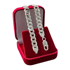Pulseira De Prata 925 Masculina Grumet Italiana Legítima 8mm