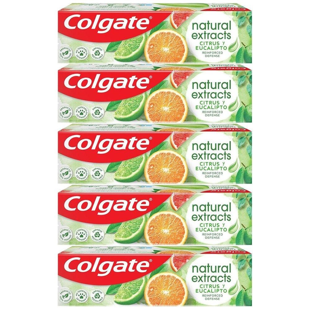 Kit 5 Creme Dental Colgate Natural Extracts Citrus e Eucalipto 90g em Oferta na Shopee