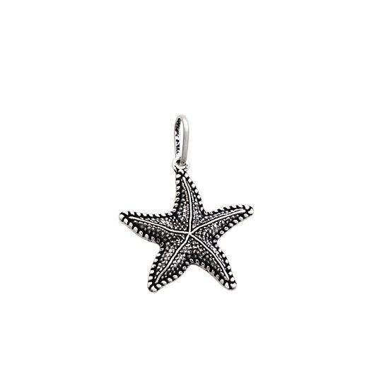 Pingente estrela do mar prata 925 envelhecida bali 15mm em Oferta na Shopee