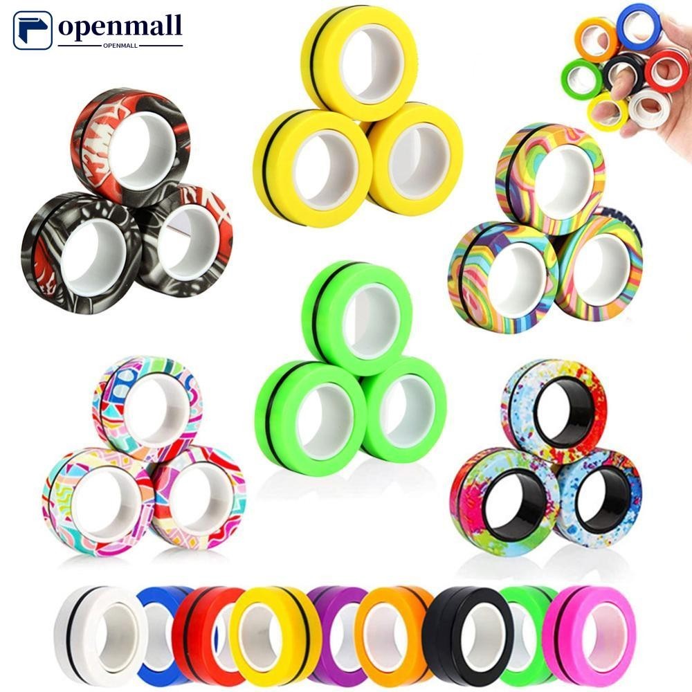 openmall Fidget Toys Funny Finger Magnético De Anel Para Alívio Da Ansiedade De Estresse Brinquedos Antiestressante C7O7