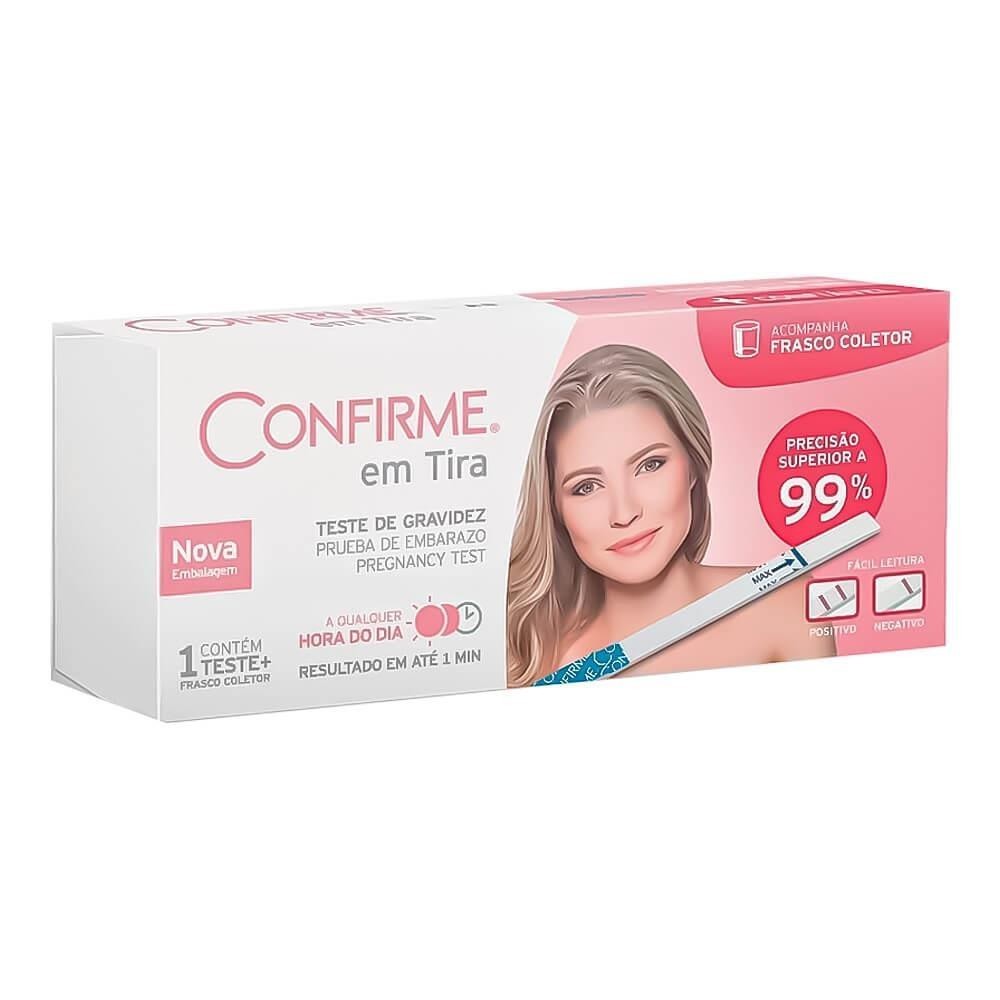 CONFIRME TESTE DE GRAVIDEZ EM TIRA + COLETOR COM 1 UNIDADE