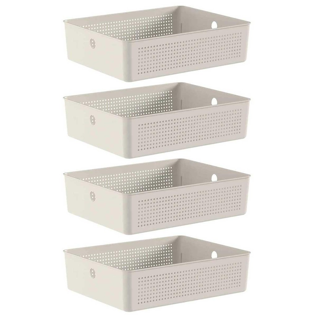 Kit 4 Cestos 8,2L Organizador OU Flow 9cm x 27cm x 34cm em Oferta na Shopee