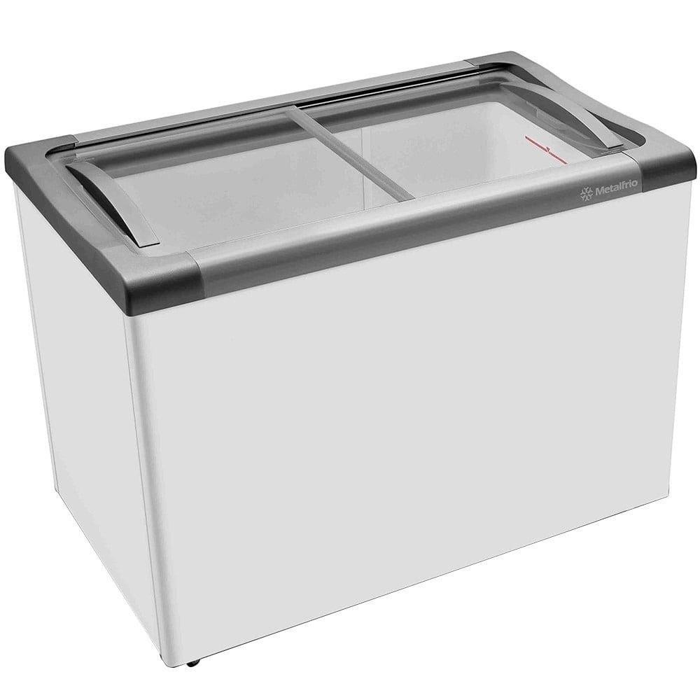 Freezer Horizontal Metalfrio 300 Litros NF30S Supra Tampa de Vidro, Branco