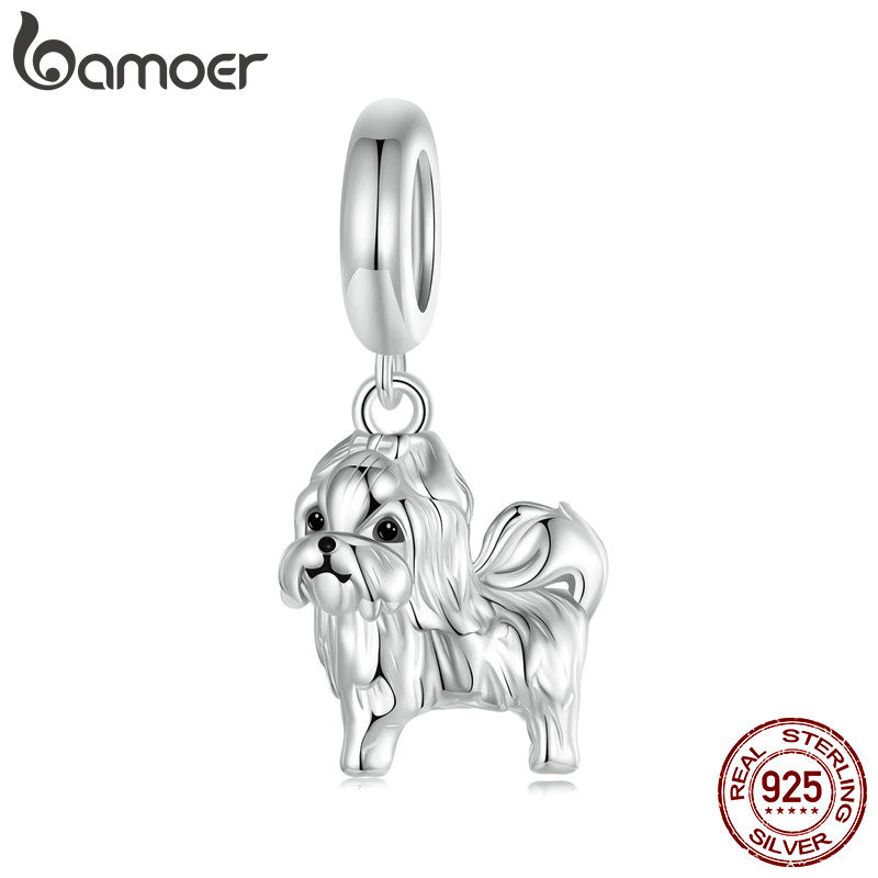 Bamoer 925 Sterling Sliver Charme Xishi Dog Pendant Acessórios Para Pulseira em Oferta na Shopee