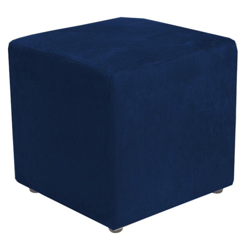 Puff Quadrado Decorativo L02 Suede Azul Marinho - Lyam Decor em Oferta na Shopee