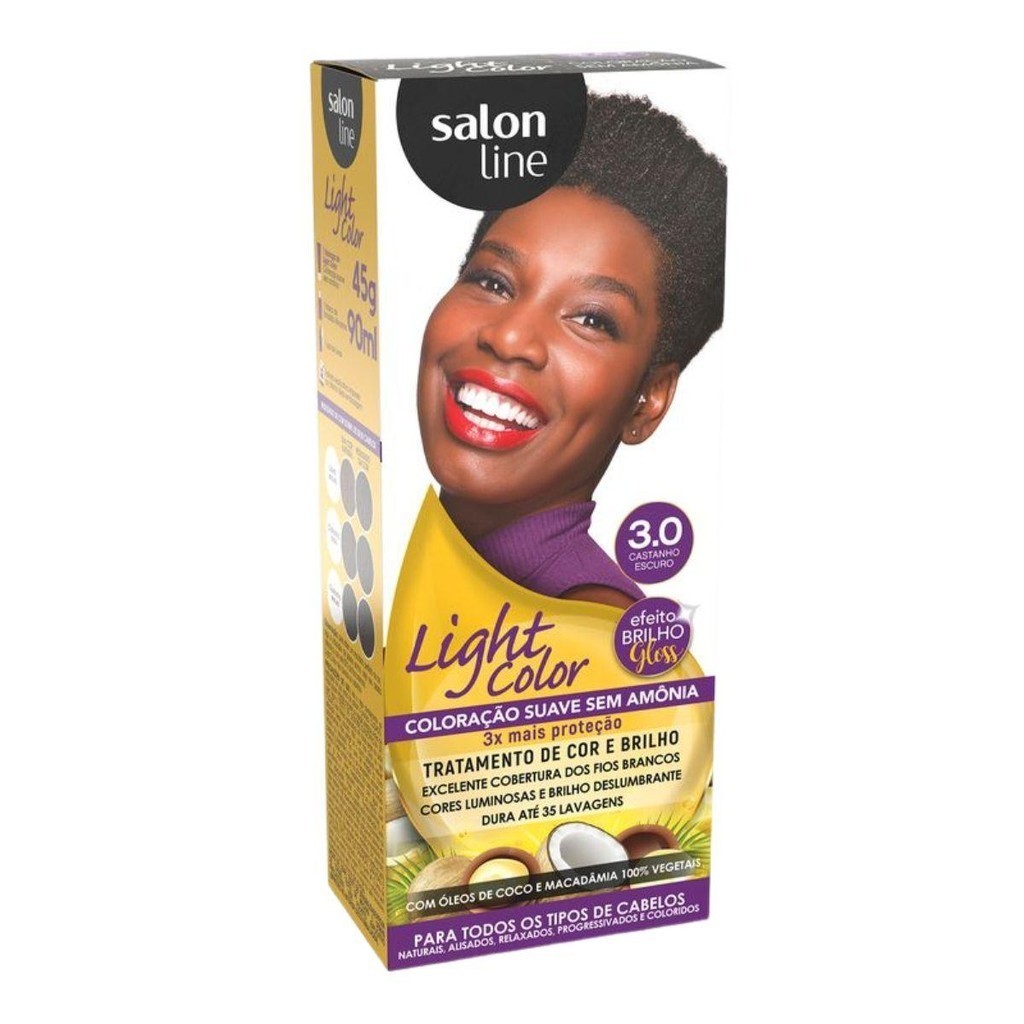 COLORAÇÃO SUAVE SALON LINE LIGHT COLOR 3.0 CASTANHO ESCURO