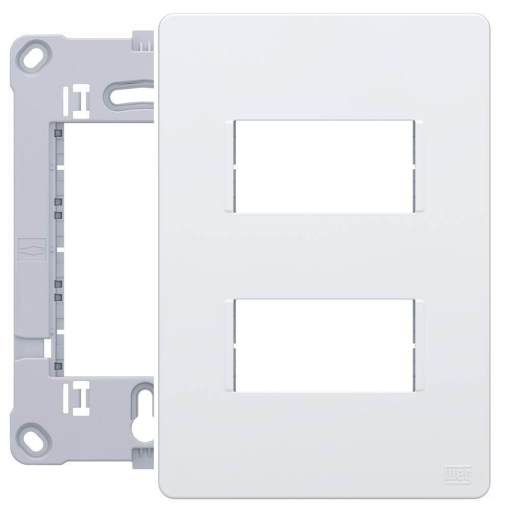 Placa E Suporte Esatta Weg 4x2 2 Posto Branco