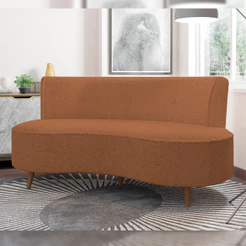 Sofá Chaise Living 2 Lugares 160cm para Sala Istambul K01 Bouclê Terracota - Lyam Decor