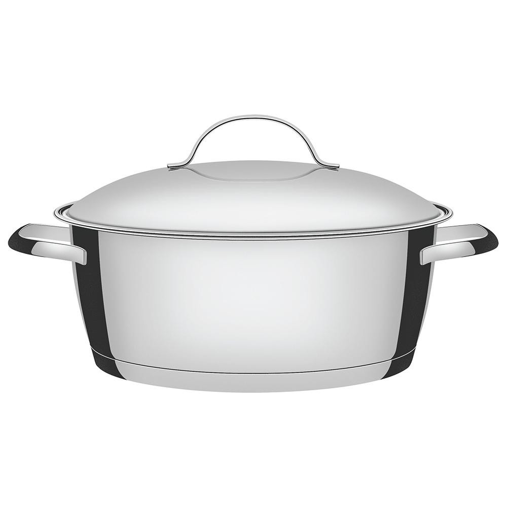 Caçarola Tramontina Allegra 22cm, 3,3 Litros, em Aço Inox, com Fundo Triplo - 62653/221