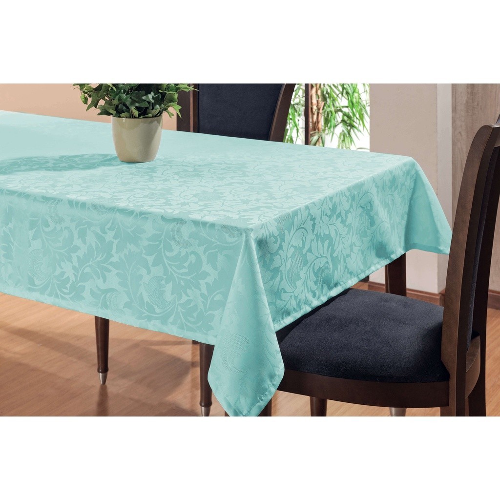 Toalha De Mesa Jacquard Detalhada Retangular 6 Lugares Tecido Grosso Luxo