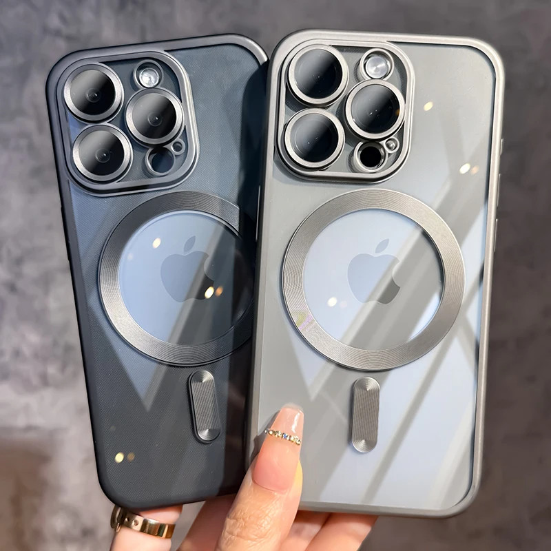 Capa Magnética Para iPhone 15 16 14 13 11 12 Pro Max Plus Moda Chapeamento Fosco Magsafe Pára-Choques em Oferta na Shopee