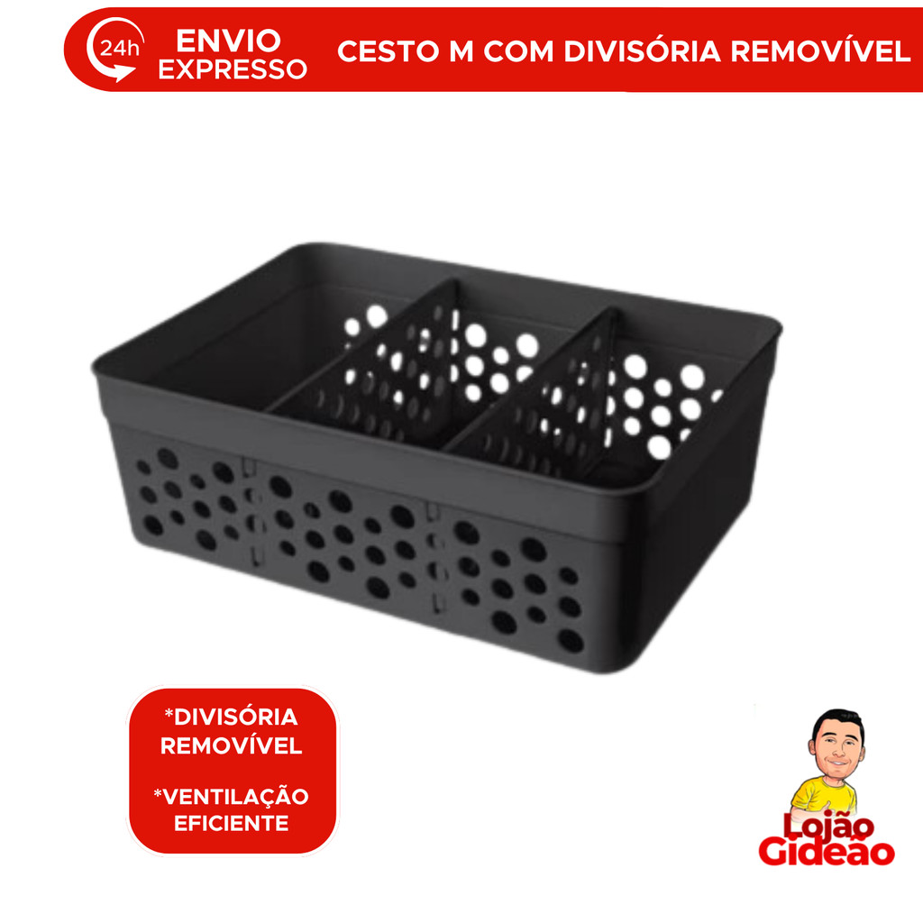 Cesto Com Divisória Removível Para Maquiagem Ferramentas Remédios Escritório Sachê De Lanches