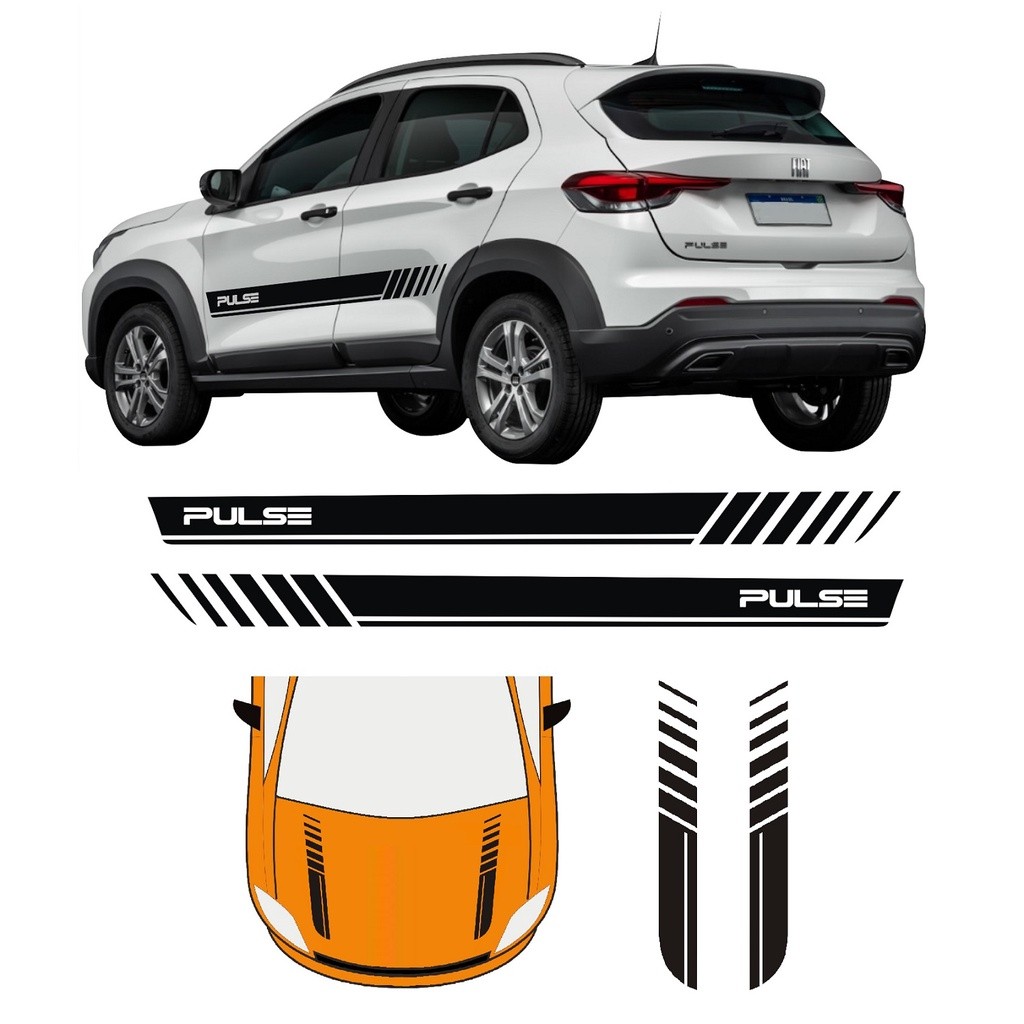 Adesivo Lateral Para Fiat Pulse Faixa Colante Pu1 E C2 Capô Tuning