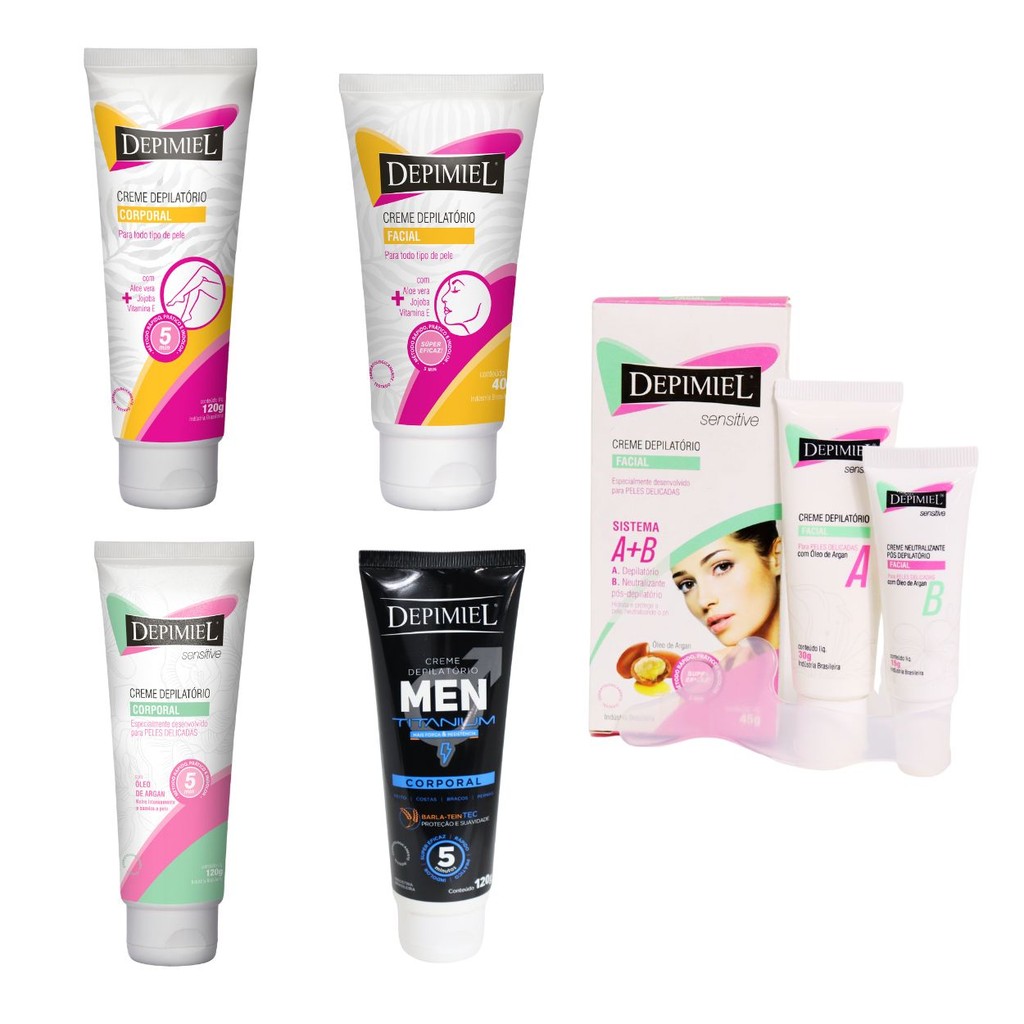 Creme Depilatório Facil/Corporal Modelos Variados Depimiel em Oferta na Shopee