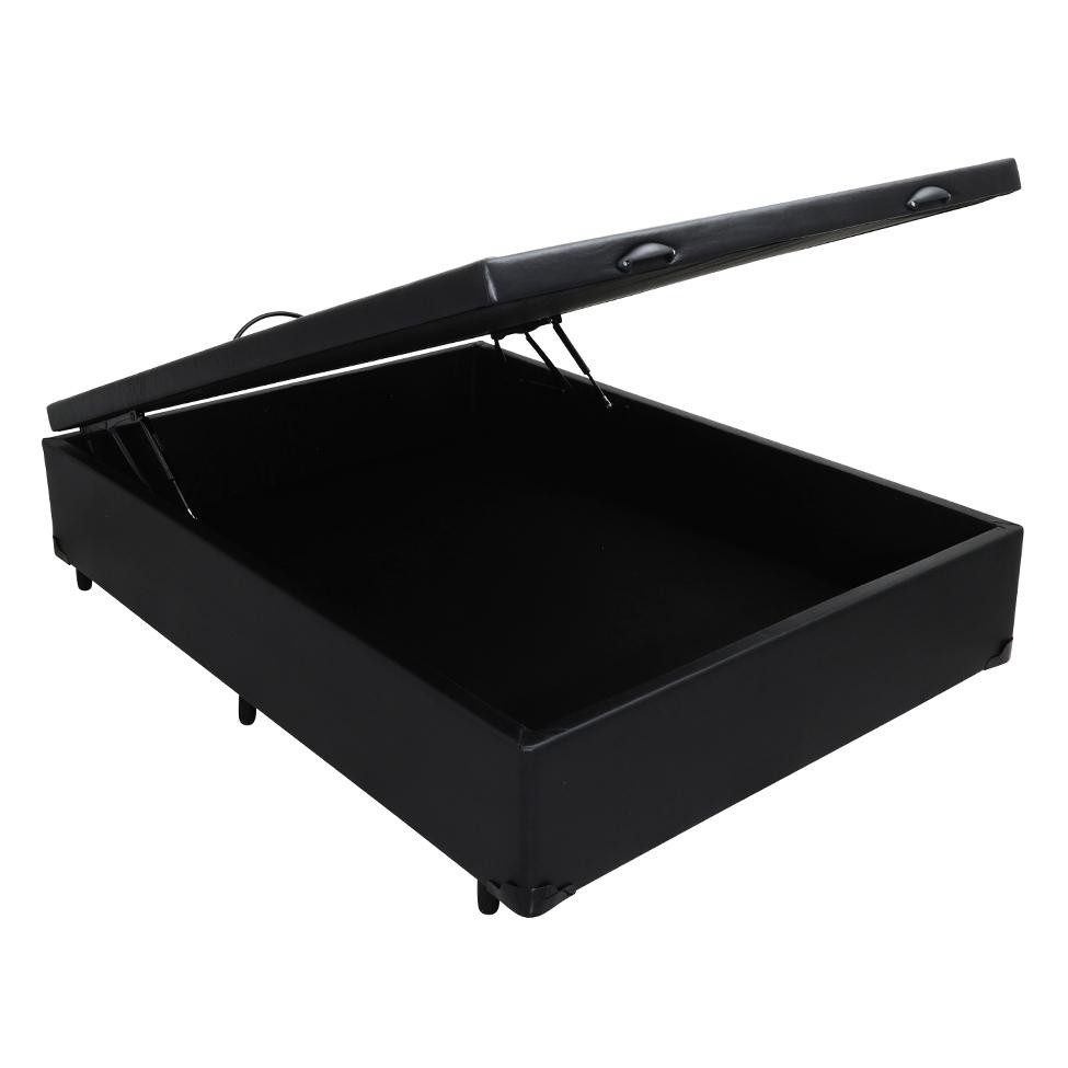 Base para Cama Box Casal Érica com Baú Preta - Home & Living