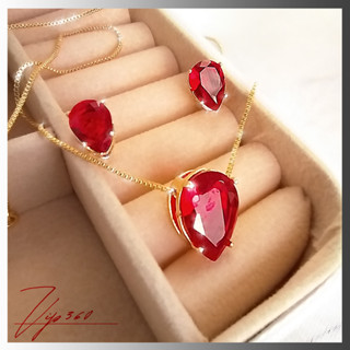 💎 Colar e Brinco Gota Cristal Zircônia – Folheados a Ouro 18 K e Prata 925  Antialérgico 💎 em Oferta na Shopee