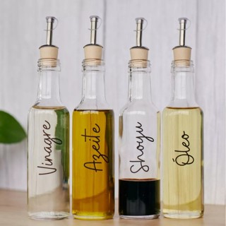 Galheteiro de Vidro 250ml com Bico Dosador Polímero | Porta Azeite / Vinagre / Óleo / Shoyu em Oferta na Shopee