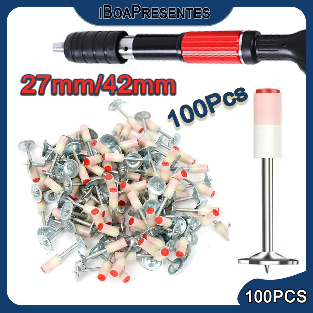 Kit 100 Peças 27/42mm Pinos Para Pistola Finca Pino Com Arruela em Oferta na Shopee