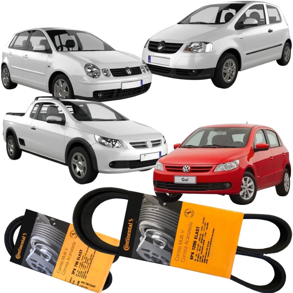 Kit Correia Alternador E Ar Gol G5 G6 Fox Voyage Saveiro