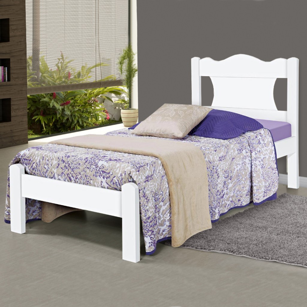Cama de Solteiro Munique 100% Mdf 2102d1 Branco - Gabrielli Móveis em Oferta na Shopee