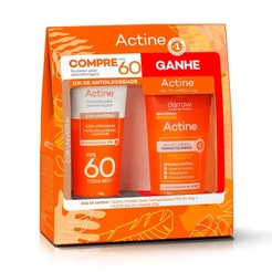 Kit Protetor Solar Facial Darrow Actine Cor Universal FPS60 40g + Gel de Limpeza Darrow Actine Pele Oleosa e Acneica 40g