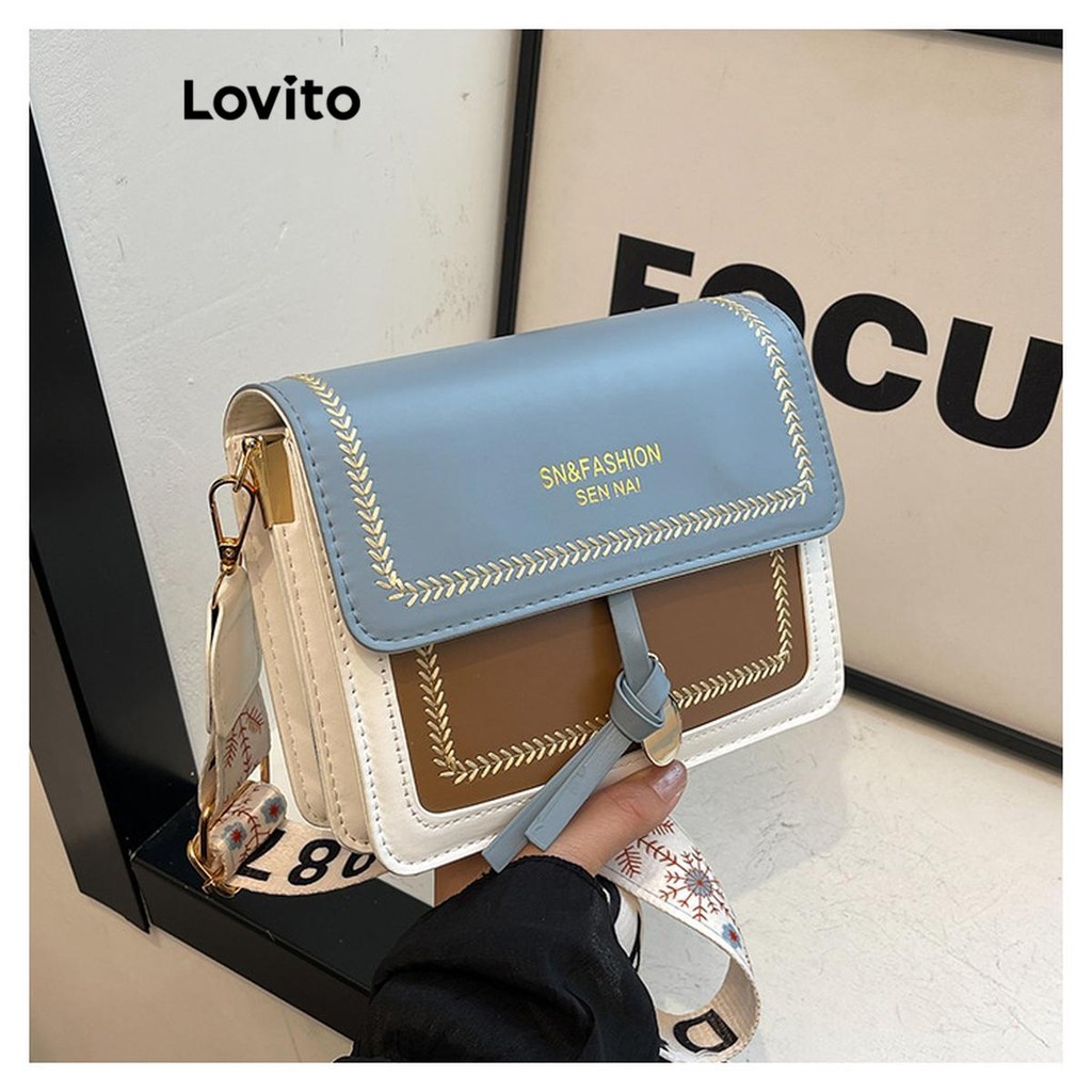 (Trendy) Lovito Casual retalhos estilo festa bolsa pequena bolsa de ombro para mulheres LFA70063 - Women Bags