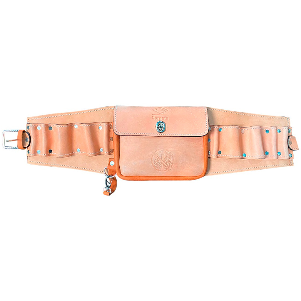 Cinto Em Couro Legítimo Para Ferramentas Multiuso Com Bolso Prático Guardar Organizar 60cm - Home & Living