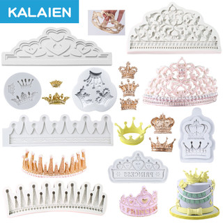 Molde de Silicone em Forma de Coroa com 11 Padrões KALAIEN para Fondant, Decoração de Bolos e Biscoitos, Artesanato em A