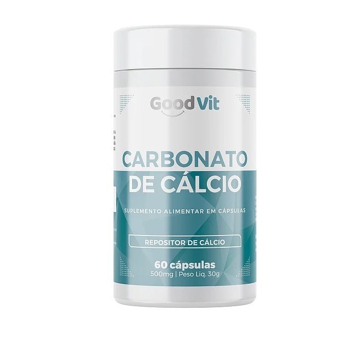 Carbonato De Cálcio 500mg Puro C/60 Cápsulas Good Vit em Oferta na Shopee